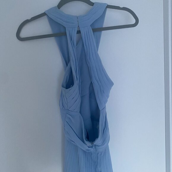 Aqua long gown dress lavender light blue halton neck size 2. Small - Picture 7 of 7